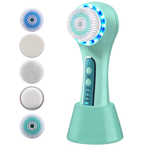 Electric Facial Cleansing Brush LED Face Cleanser Brush IPX7