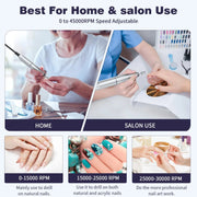 45000RPM Nail Drill Machine Kit Rechargeable Nail Sander Machine With