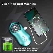35000 RPM Electric Nail Polish Drill Mini 2 in 1 Electric Nail File