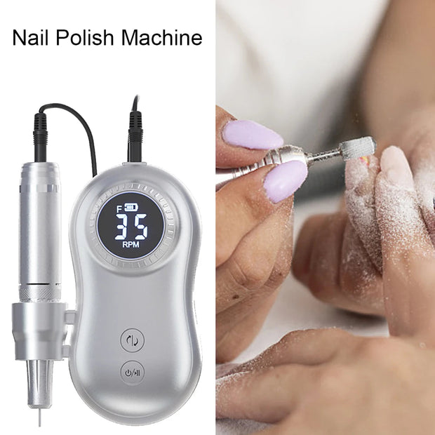 35000 RPM Electric Nail Polish Drill Mini 2 in 1 Electric Nail File