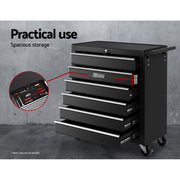Giantz 6 Drawer Tool Box Cabinet Chest Trolley Cart Garage Toolbox