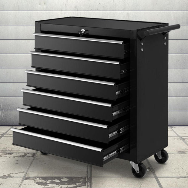 Giantz 6 Drawer Tool Box Cabinet Chest Trolley Cart Garage Toolbox